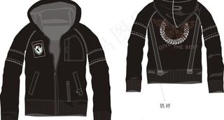 男装带帽拉链衫
