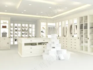 时尚的衣帽间效果图