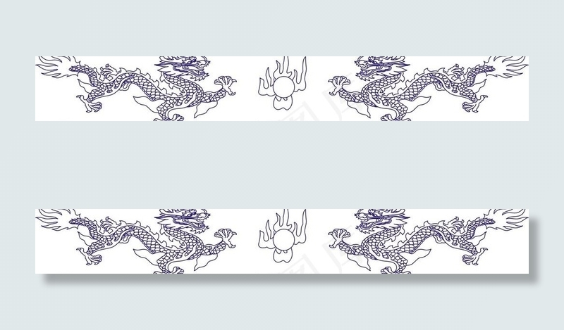 二龙戏珠 矢量图图片