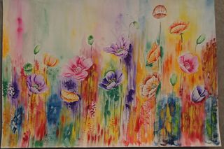 水彩手绘花卉 服装图片