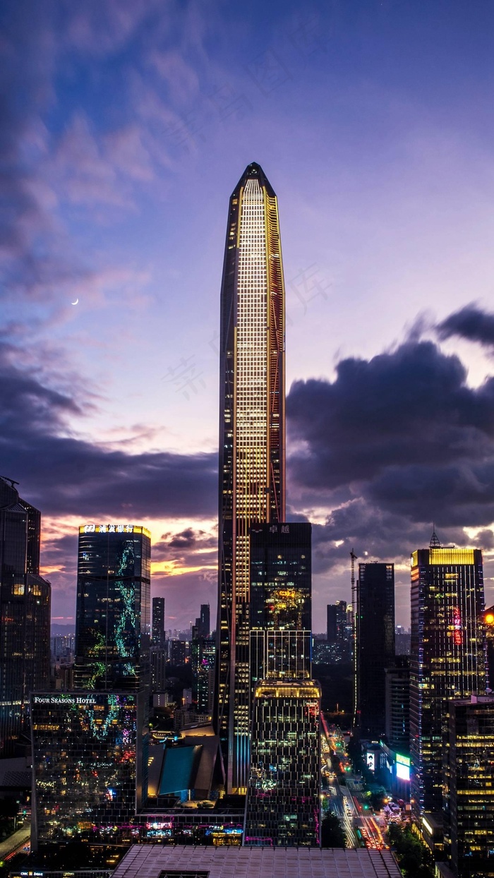 城市大厦夜景高清摄影图片