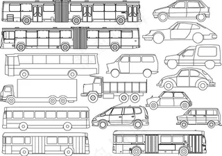 矢量线绘制各种汽车总线