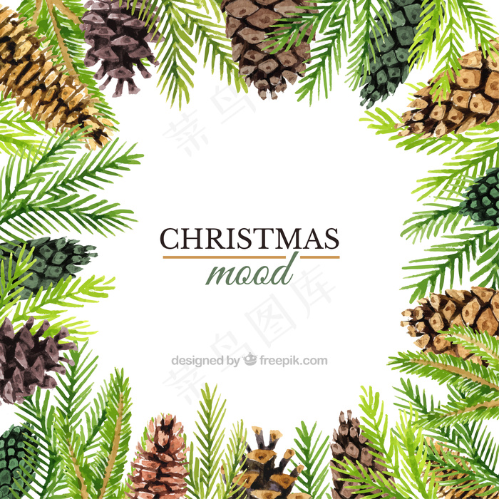 手绘圣诞气氛背景