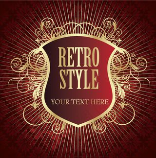 4款金色欧式花边花纹矢量素材