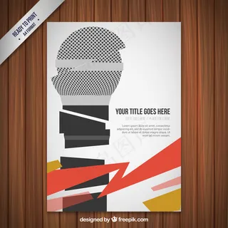 带有抽象麦克风的小册子