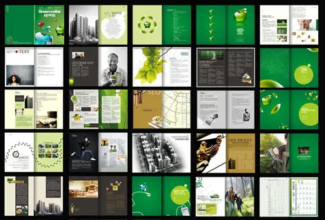 绿色健康杂志画册设计矢量素材