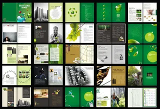 绿色健康杂志画册设计矢量素材