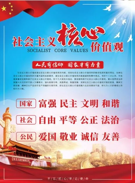 *核心价值观党建海报psd模版下载