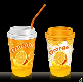 果汁包装杯设计模板矢量素材-1