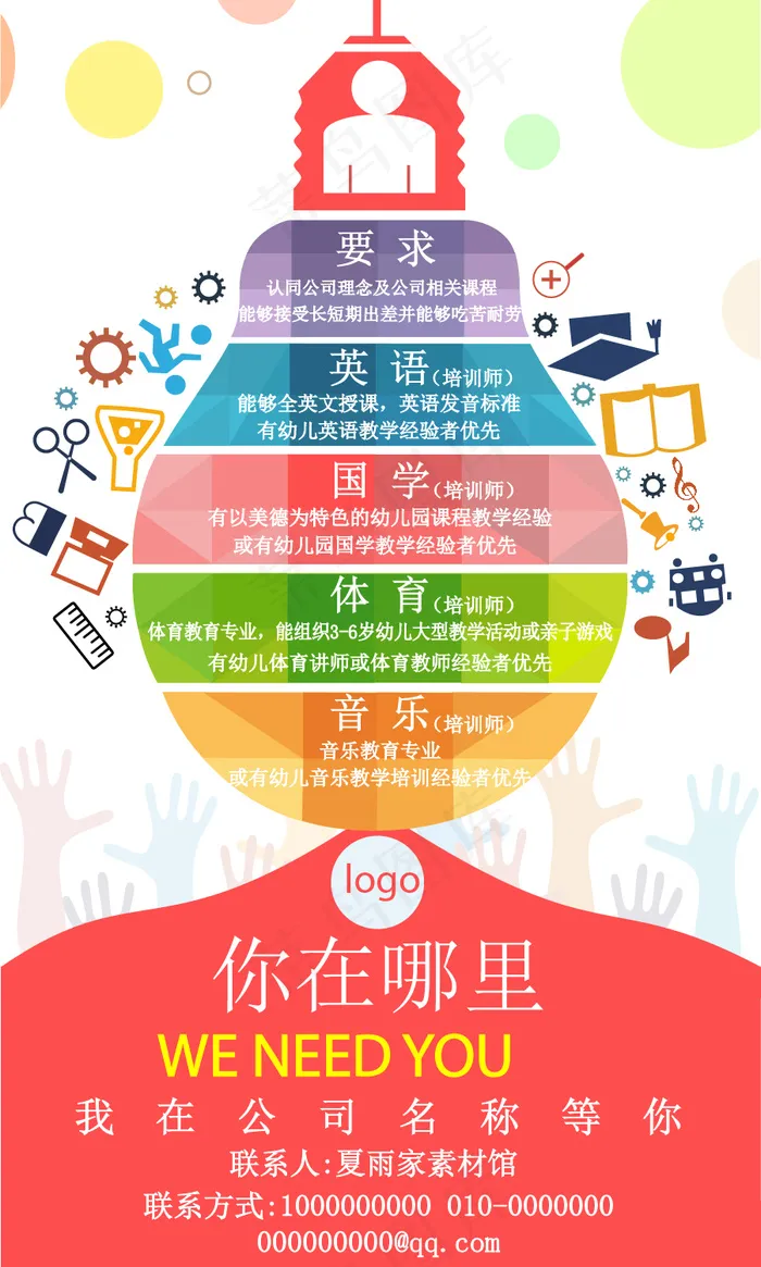 招聘海报ai矢量模版下载
