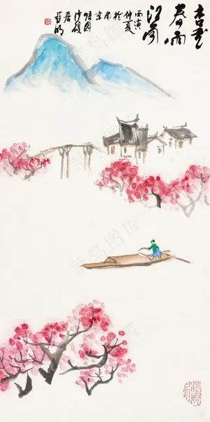 杏花春雨江南图片 杏花春雨江南图片