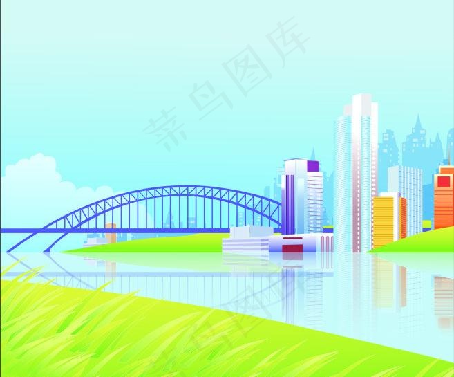 城市风光图片cdr矢量模版下载