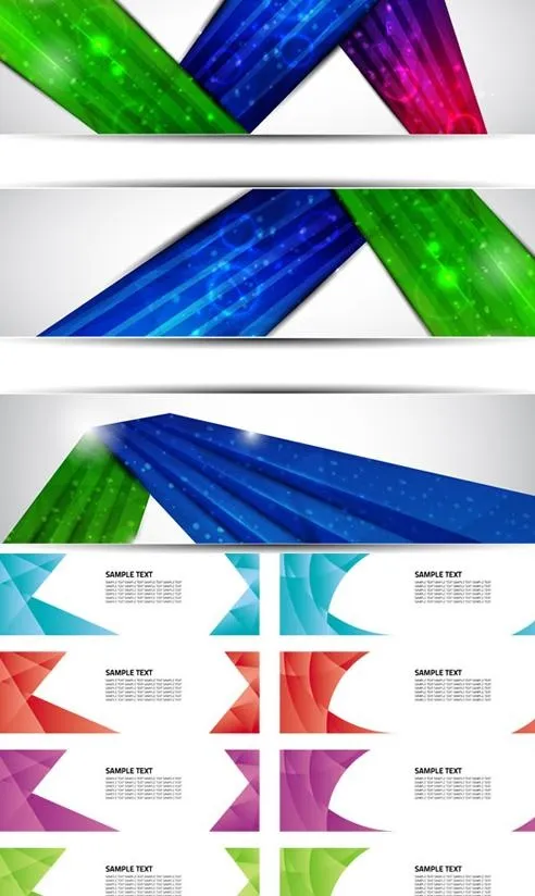 炫彩动感横幅设计矢量图 AIai矢量模版下载