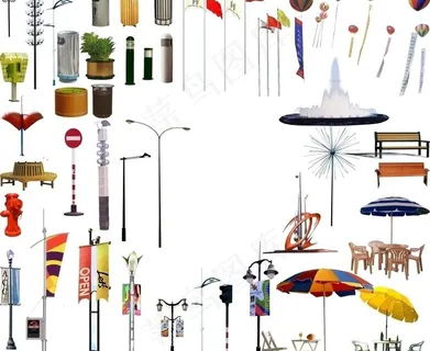 效果图后期配景小件素材图片