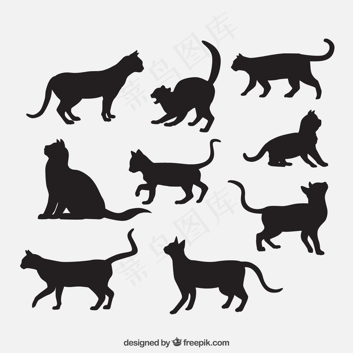 可爱卡通矢量猫