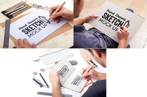 手绘草稿品牌VI设计模板打包下载