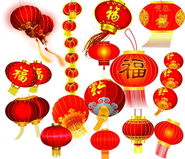 灯笼素材图片cdr矢量模版下载