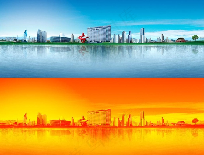 东莞市城市风景图片psd模版下载