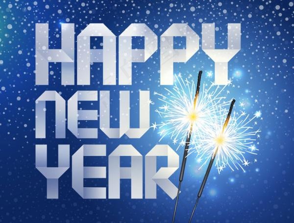 happy new year折纸背...