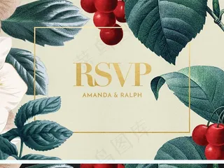 森系复古树叶封面卡片贺卡素材