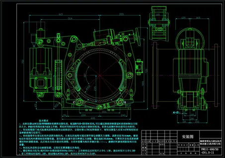 门座式起重机回转制动器CAD机械图...