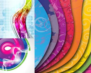 动感曲线炫彩花纹背景矢量图