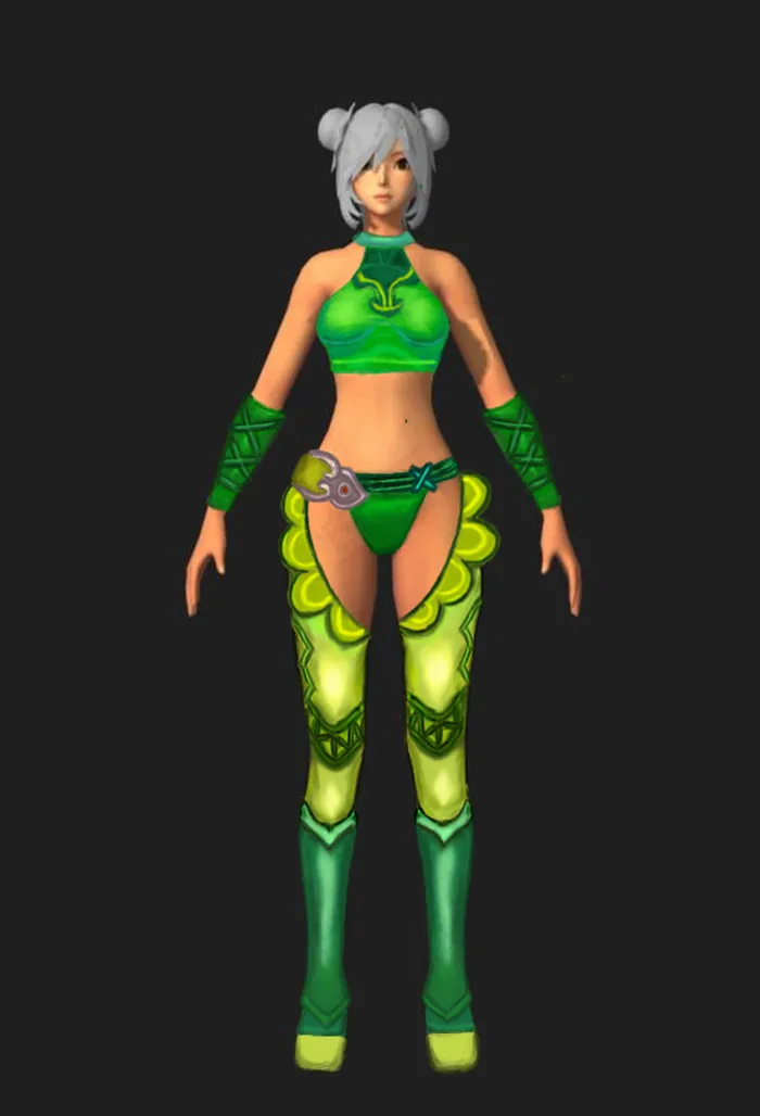 女性角色服装原画psd模版下载
