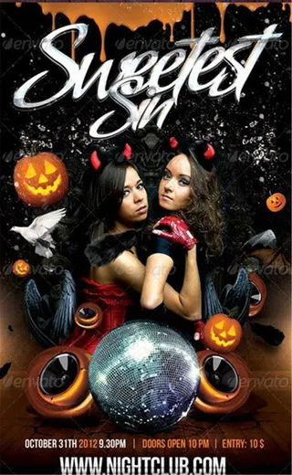 英文国外PSD酒吧节日平面素材创意海报