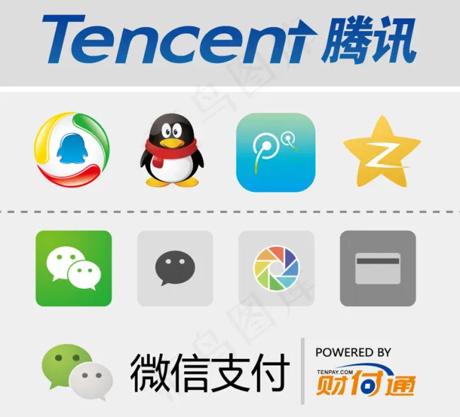 腾讯产品标志矢量素材eps,ai矢量模版下载