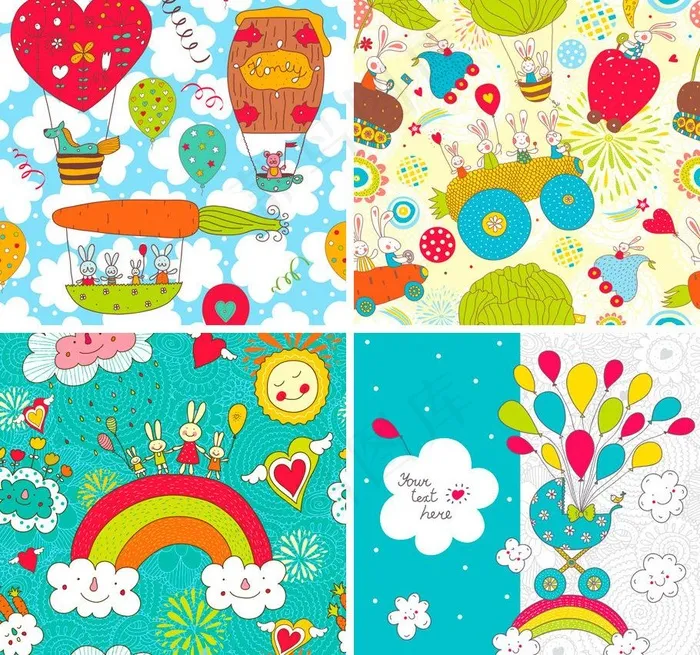 儿童卡通背景图片eps,ai矢量模版下载