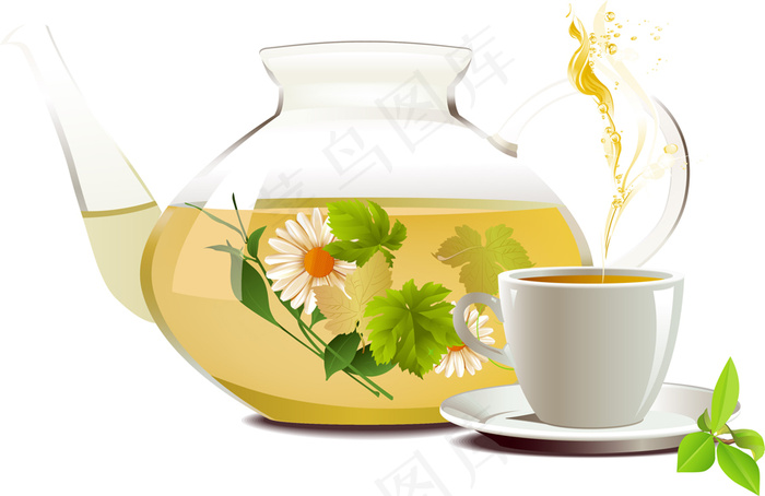 菊花茶茶01矢量eps,ai矢量模版下载