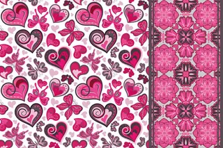 紫色心形无缝背景矢量素材