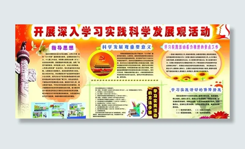 科学发展展板图片(4800X2400(DPI:508))psd模版下载