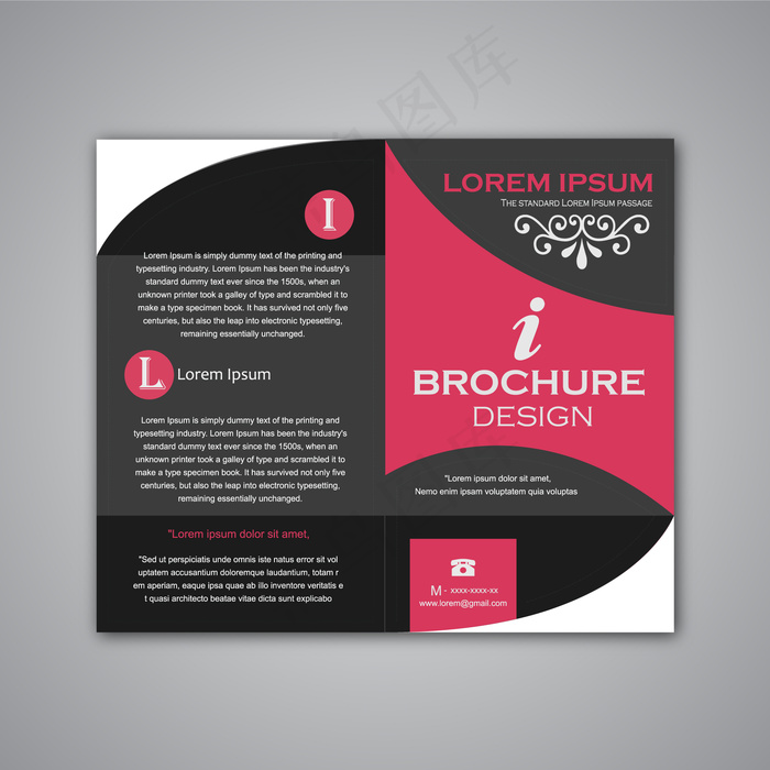 黑色粉红色小册子设计