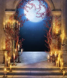 影楼摄影梦幻仙境月夜宫殿背景 影楼摄影梦幻仙境月夜宫殿背景