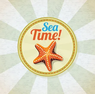 夏天的海滩为主题的材料03矢量素材