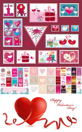 可爱系列的情人节矢量素材