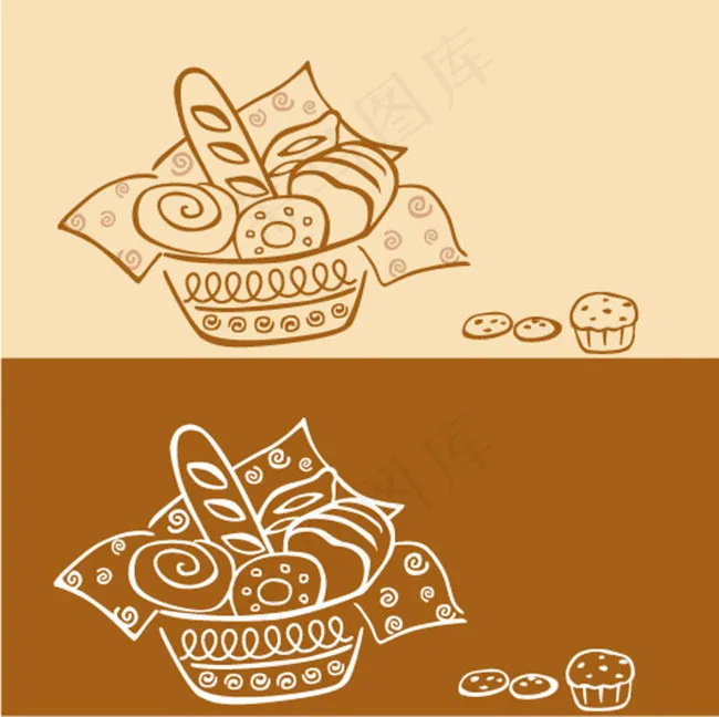 两组面包eps,ai矢量模版下载