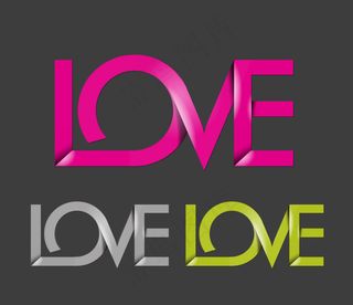 LOGO LOVE 字体设计 时...