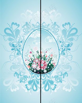 中式移门图案矢量素材