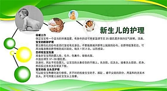 新生儿的护理 医院医疗知识墙报 分...psd模版下载