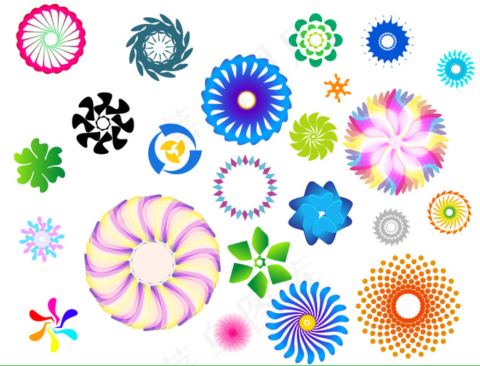 旋转图案矢量素材丰富多彩