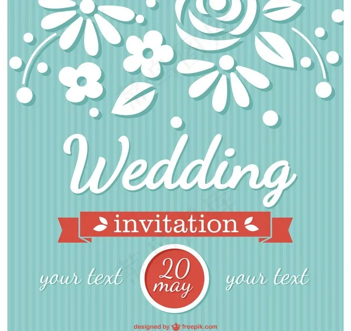 婚礼邀请函图片ai矢量模版下载