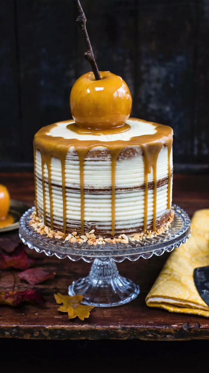 苹果蛋糕高清摄影图片