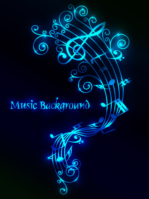 矢量动感五线谱背景