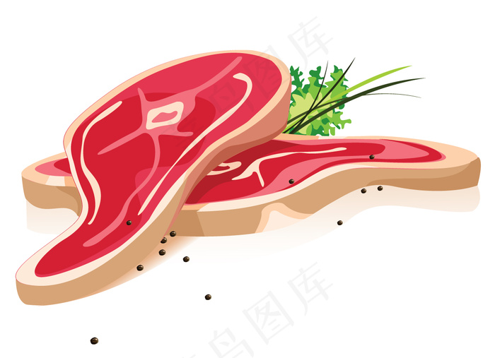 新鲜的肉类矢量素材