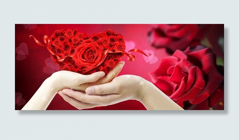 手托玫瑰源文件psd分层图片