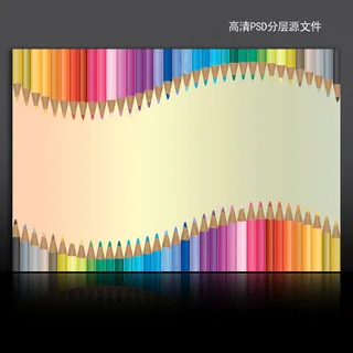 创意铅笔海报背景高清psd分层模板