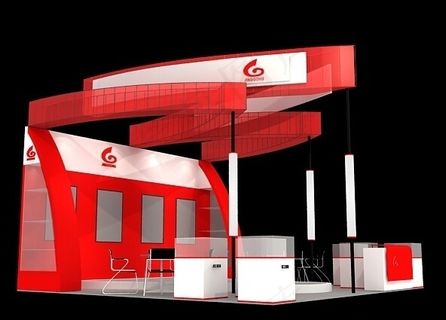 红色展示展台3Dmax模型