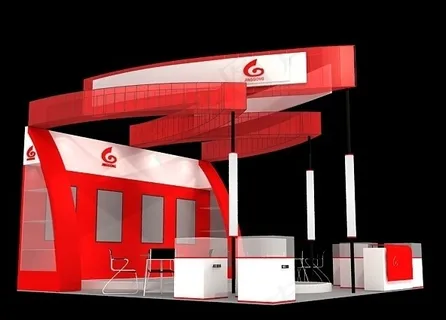 红色展示展台3Dmax模型